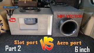 Part 2. Aero port vs slot port subwoofer box test comparison?  6 aero port