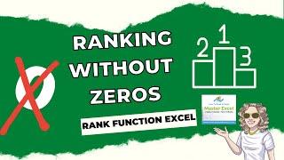 How To Rank In Excel -Ignore Zeros