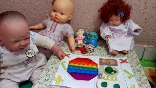 Fazendo Fidget Toys caseiro+troca de FIDGET TOYS com as babys vs primasminha coleção de fidget toys