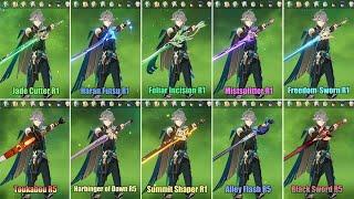 Alhaitham 14 Weapons Comparison  Genshin Impact