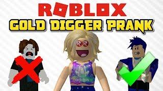 ROBLOX Gold Digger Prank  Noob VS Rich Guy Roblox Social Experiment