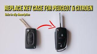 Replace Key Case For Peugeot 207 307 308 407 & Citroen C2 C3 C4 C5 model CE0536