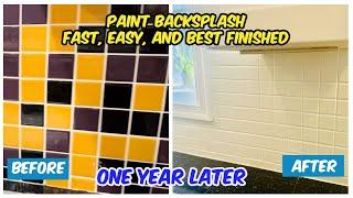 Spray Paint Kitchen Tile Backsplash  Quick Modern & Easy