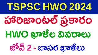  tspsc hwo vacancies as per horizontal  HWO ఖాళీలు 2024  hostel welfare officer exam 2024