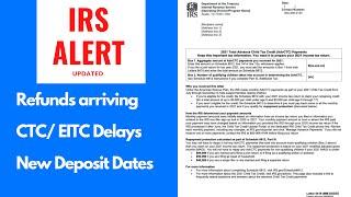 IRS TAX REFUND 2022 - UPDATE - Tax Refunds Schedule CTCEITC Refund Delays