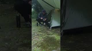 CAMPING IN HEAVY RAIN #shorts  #campinginheavyrain #campingintherain #solocamping #camping