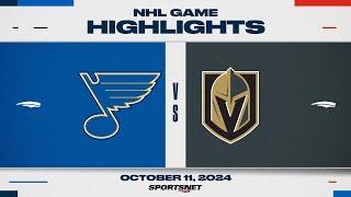 NHL Highlights  Blues vs. Golden Knights - October 11 2024