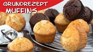 Muffins Grundrezept - fluffig und so einfach Saftige Muffins backen Vanille & Schoko