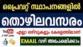 പ്രൈവറ്റ് സ്ഥാപനങ്ങളില്‍ നിരവധി ഒഴിവുകള്‍  - Kerala Jobs 2021 - PVT Jobs 2021 - HiFi Jobs 2021