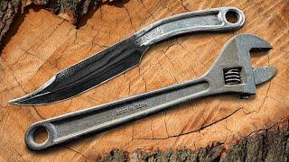 Turning A Wrench Into A Sharp Blade For A Knife For A Real Man