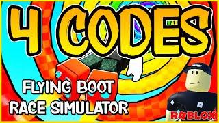 4 NEW WORKING CODES for FLYING BOOT RACE SIMULATOR  Update 4  Roblox 2024  Codes for Roblox TV