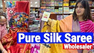 Pure Silk Saree Wholesaler in Kolkata Barabazar  Sankar textile  Pure Silk Saree Wholesale Price