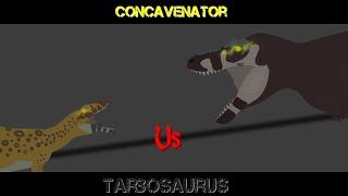 타르보사우루스 vs 콘카베나토르 tarbosaurus vs concavenator 스틱노드 Stick nodes animation