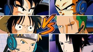 LUFFY GOKU AND NARUTO VS ZORO VEGETA AND SASUKE JUMP FORCE  FactyKilian