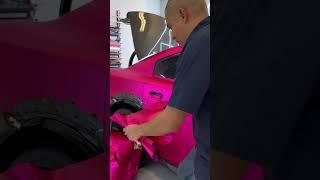 The most Expensive wrap we offer  Satin Pink Chrome  #carwrapping #asmr #carwrap #carwraps