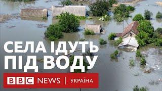 Підрив Каховської ГЕС шокуючі масштаби затоплення