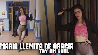 TRY ON HAUL MARIA BLACK PANTYHOSE  NO PANTIES  MALLAS  VIAJANDO POR COLOMBIA