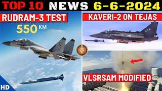 Indian Defence Updates  550Km Rudram-3 TestKaveri-2 on TejasVLSRAM ModifiedNew Drone Interceptor