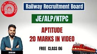 APTITUDE  20 MARKS IN VIDEO  FREE CLASS 06JEALPNTPC Railway Recruitment Board  in Tamil  KTA