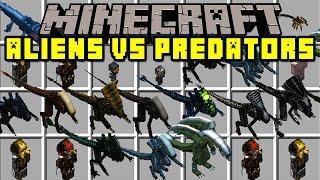 Minecraft ALIENS VS PREDATORS  HUMAN EATING ALIENS AND PREDATORS  Modded Mini-Game