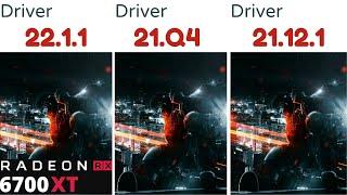 AMD Driver 22.1.1 Vs 21.Q4 Vs 21.12.1 6700 XT Ryzen 5 3600 XT