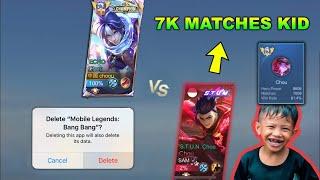 CHOOU VS 8 YEARS OLD 7K MATCHES CHOU lose = delete ML - Mobile Legends