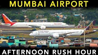 MUMBAI AIRPORT  - Plane Spotting  LANDING & TAKEOFF - Afternoon RUSH HOUR