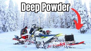 Deep Powder Snowbiking & Getting Stuck