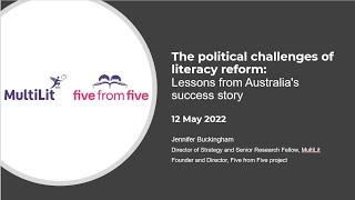 Dr Jennifer Buckingham The political challenges of literacy reform