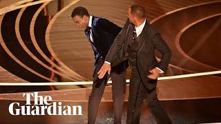 Watch the uncensored moment Will Smith smacks Chris Rock on stage at the Oscars drops F-bomb