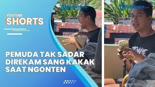 Viral Video Seorang Pemuda Tak Sadar Direkam Kakaknya saat Asyik Ngonten di Teras Rumah