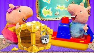 Пеппа и Джордж играют в Холодно - Горячо Видео для детей про игрушки Свинка Пеппа на русском языке