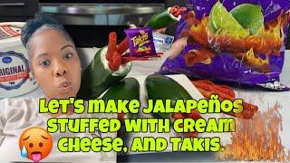 Let’s make jalapeños stuffed with cream cheese and Takis