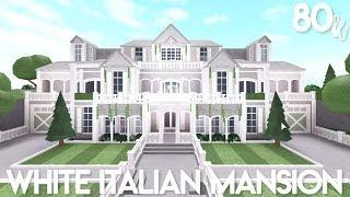 Bloxburg White Italian Mansion  Exterior Speed Build