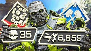 ABSOLUTELY INSANE Caustic 35 KILLS and 6659 Damage Apex Legends Gameplay Season 20