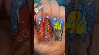 Little Mermaid HALLE BAILEY nail art ‍️ #naildesign #nailart #littlemermaid #nailvideos