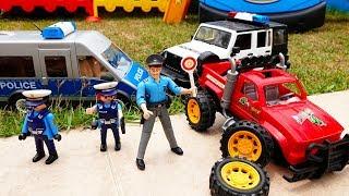 자동차 장난감 경찰놀이 조립놀이 중장비 구출놀이 Police Car Toy Chase Rescue Play