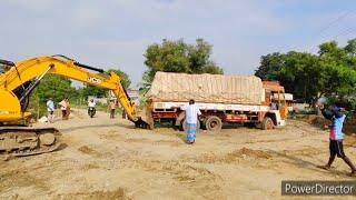 Ashok Leyland BS3 truck stuck in mud Hitachi jcb 140 model and helping videos