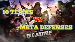 10 Teams VS BEST Meta Defenses in G3 Siege Battle - Summoners War