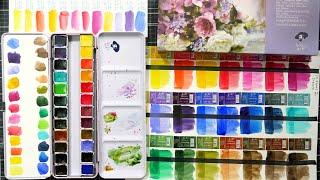 Is Pink Watercolor Supposed to Granulate? Paul Rubens Floral Pan Watercolor Set Review