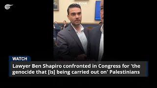 Ben Shapiro confronted in Congress for genocide... carried out on Palestinians