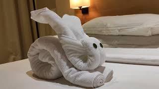 Rabbit  towel art  bed decorating with rabbit  bed decoration ideas for rabbit 