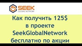 Как получить 125$ в проекте SeekGlobalNetwork бесплатно по акции