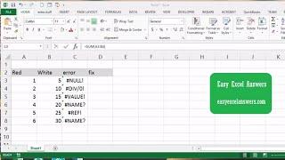 Common Error Messages in Excel