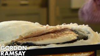 Salt-Crusted Sea Bream with Braised Leeks and Hazelnuts  Gordon Ramsay