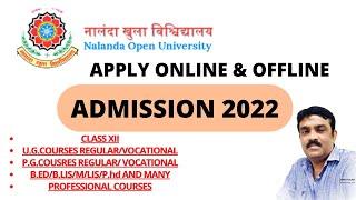 NOU ADMISSION 2022  Nalanda Open University Admission 2022 All Update and Detail Information 