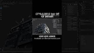 CityBuilder3d Add-on for Blender Available on Blendermarket.com #b3d #blender3d #kitbash #3d #cgi
