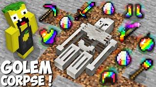 I found THE CORPSE OF A RAINBOW GOLEM in Minecraft  SECRET DEAD GOLEM 