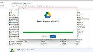 How to uninstall google drive in windows 11