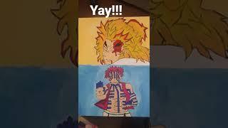 Rengoku VS Higher 3 Drawing Demon Slayer Movie Completed Painting